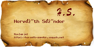 Horváth Sándor névjegykártya