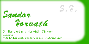 sandor horvath business card